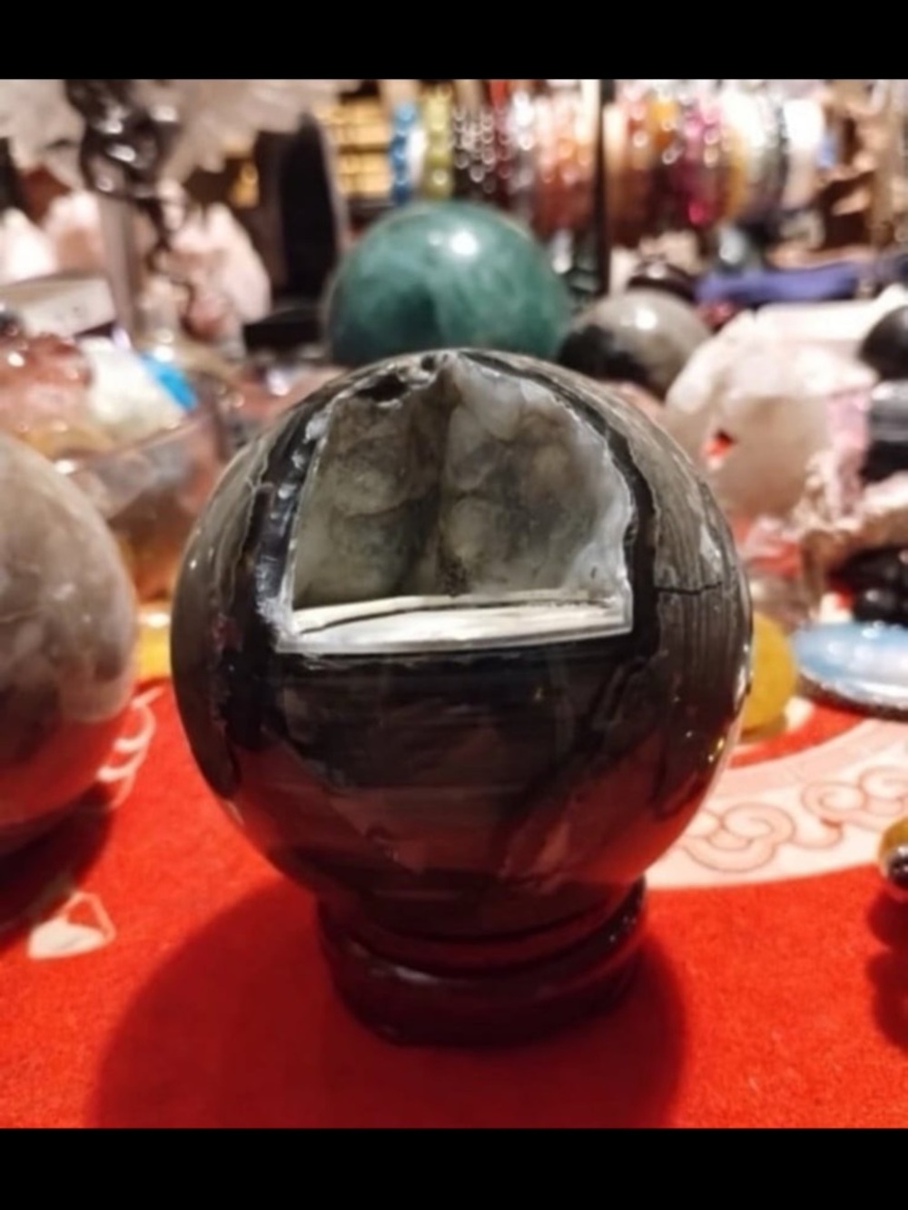Volcano agate sphere - Picture 3 of 11